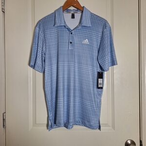 NWT Adidas P/S ULT Blue  Short Sleeve Golf Polo Shirt UPF 50+  Size Medium